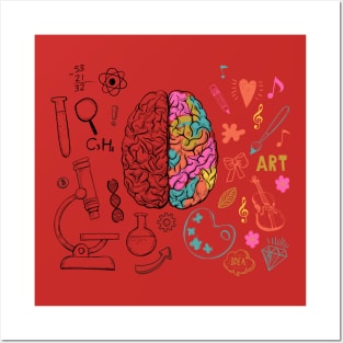 Colorful Brain Science and Art Posters and Art